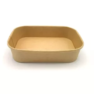 Ravier carton/PE 500ml rectangulaire brun 173x121x41mm ECO