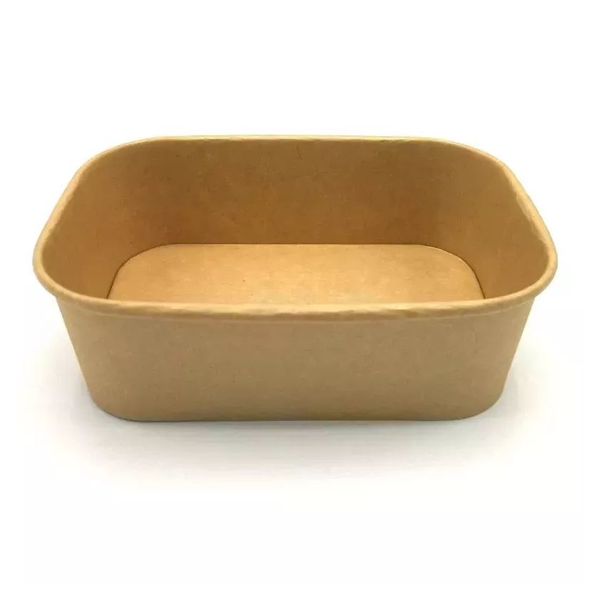 Ravier carton/PE 750ml rectangulaire brun 173x121x57mm ECO