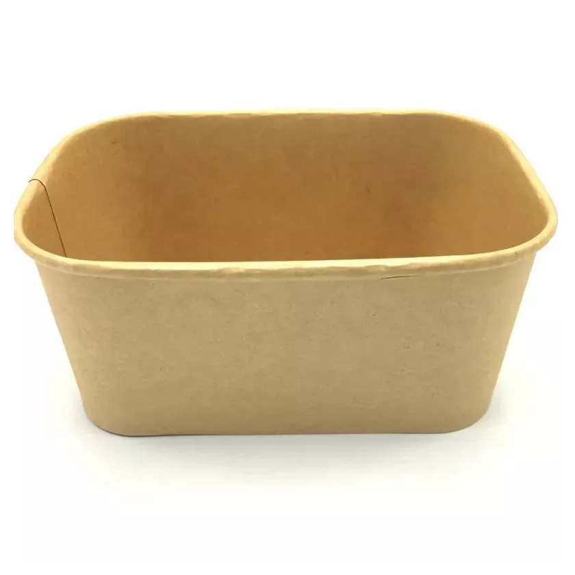 Ravier carton/PE 1000ml rectangulaire brun 173x121x75mm ECO