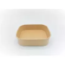 Ravier carton/PE 750ml carre brun 170x170x44mm ECO