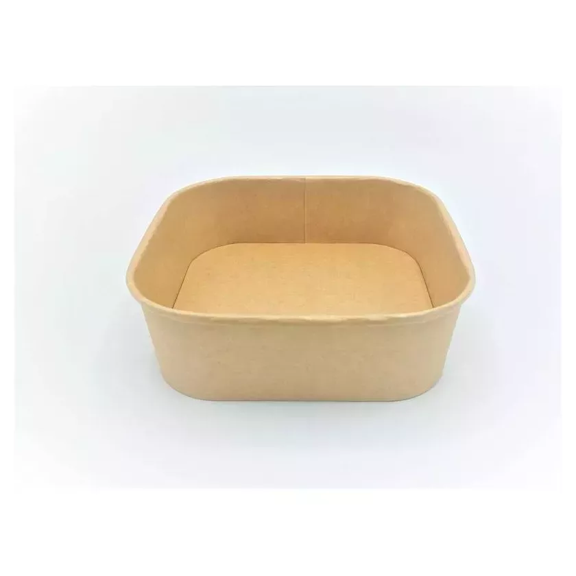 Ravier carton/PE 1000ml carre brun 170x170x56mm ECO