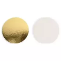 Sous-tarte carton diametre 22cm blanc or