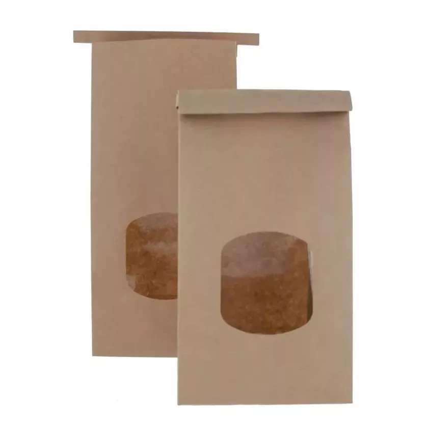 SAC A FOND BLOC kraft a/fenêtre 115x245x(2x35)mm