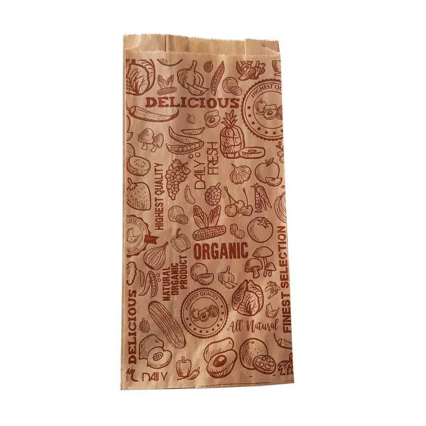 Papier sac kraft brun ficele 310x140mm demi-kilo imprime