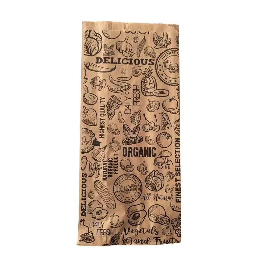 Papier sac kraft brun ficele 410x180mm 2kg imprime