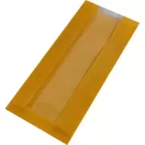 Sac pain plus fenetre paraffine brun 400x225x(2x52,5)mm 1kg rond