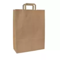 Sac papier brun 32xh27+(2x8)cm avec poignee plate