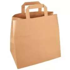Sac papier 32xh27+16cm 70g brun plus poignee plate