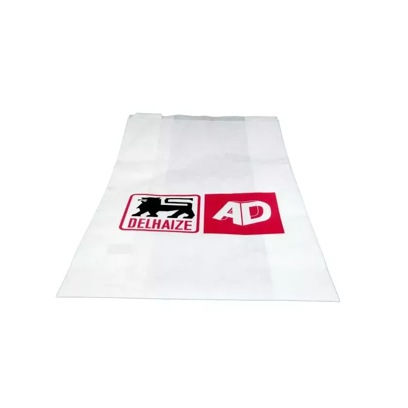 Sac papier imprime 50g 8 poches blanc 400x170x(2x55)mm Delhaize