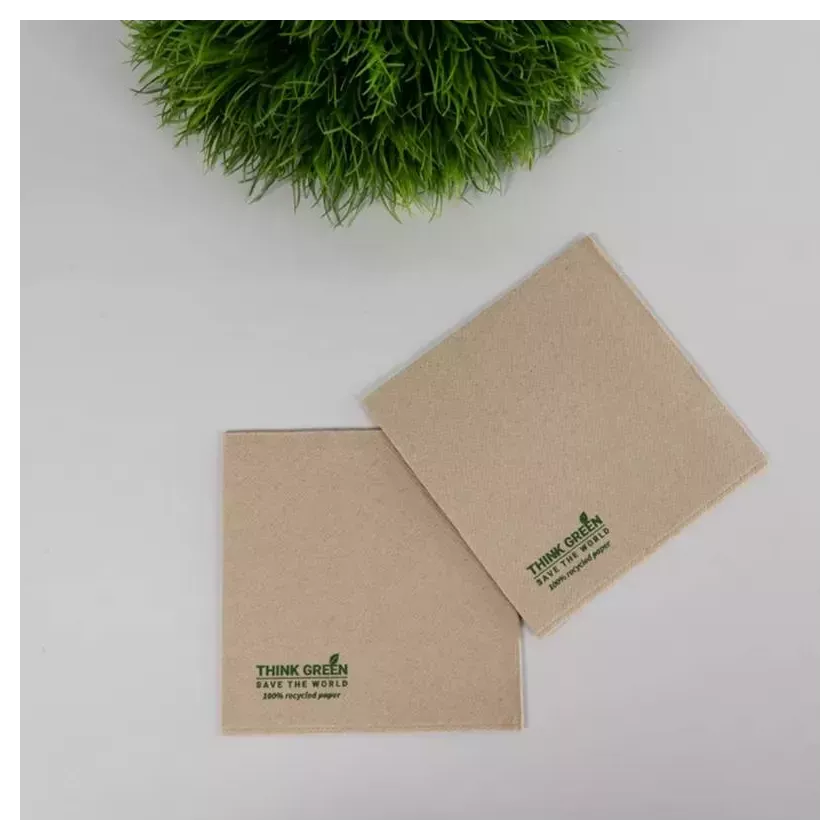 Serviettes 25x25cm 1 4 Think Green 8x125 pieces 100 pourcent recycled paper