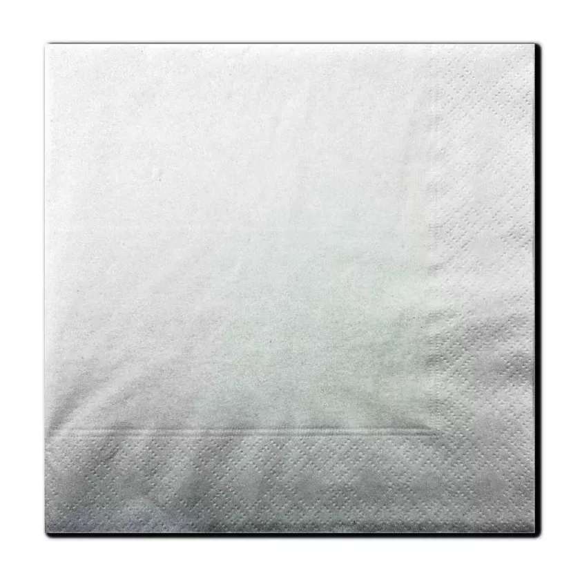 Serviettes 2 couches blanc 33x33cm