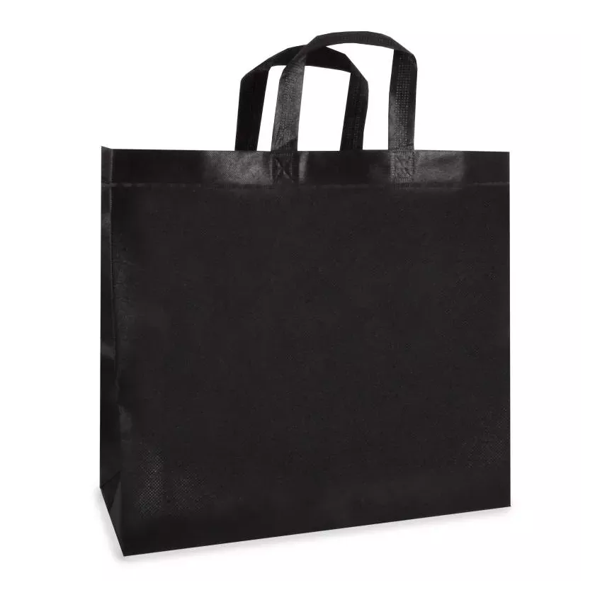 Shopper non tisse PP noir 390x350+200mm