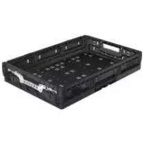 Bac pliable verrou actif noir 600x400x131mm