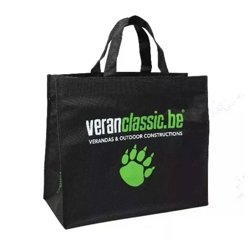 Sac non-tisse imprime 400x350+200mm 1 couleur avec renforcement