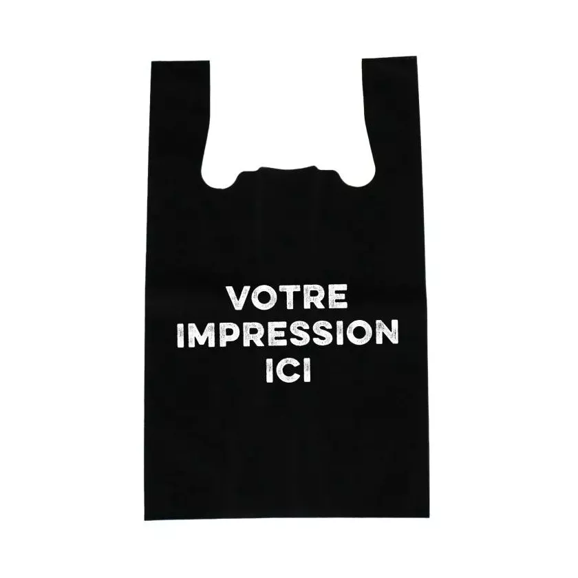Shopper non tisse PP noir 500x300+160mm imprime