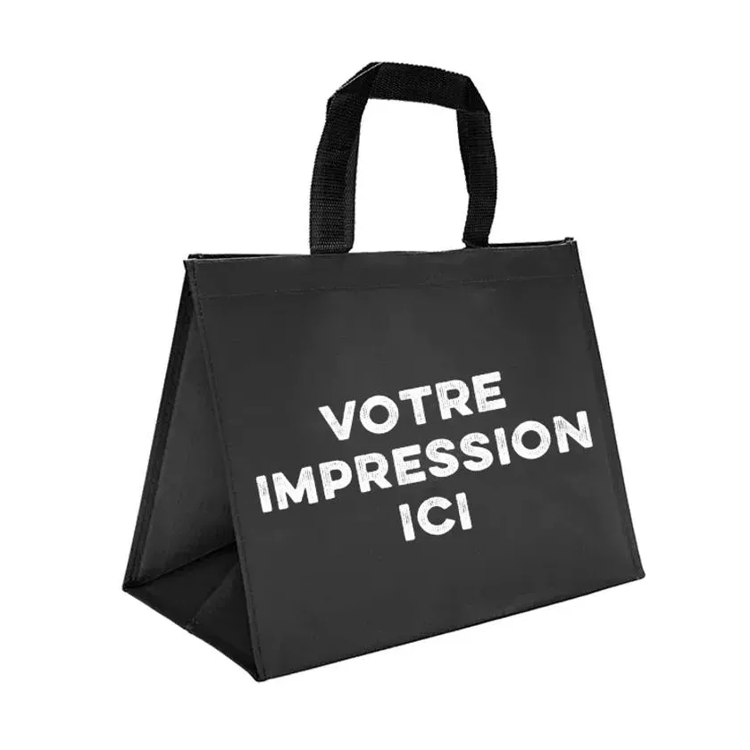 PP sac isotherme tisse pyramide imprime 400x300+200mm 1 couleur 1 face