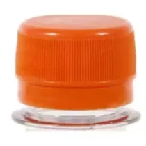 Couvercle flacon APET 250ml orange a charniere cachete