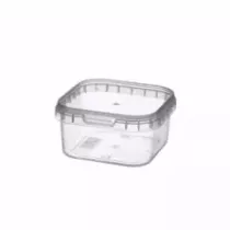 PP ravier et couvercle carre 150ml transparent 79,5x79,5x40,5mm cachete