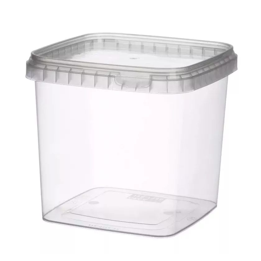 PP ravier et couvercle 1100ml transparent 128x128x118mm cachete