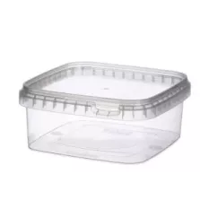 PP ravier et couvercle 500ml transparent 128x128x55mm cachete