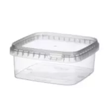 PP ravier et couvercle 500ml transparent 128x128x55mm cachete