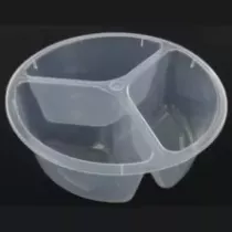 PP cup 3 compartiments transparent diametre 122x45mm 3x95ml