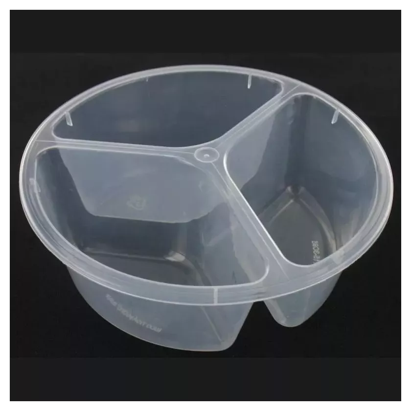PP cup 3 compartiments transparent diametre 122x45mm 3x95ml
