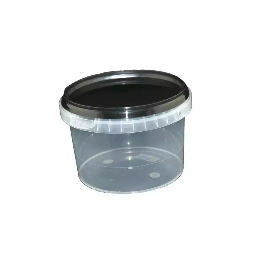 PP ravier et couvercle noir TP118x80mm cachete 565ml