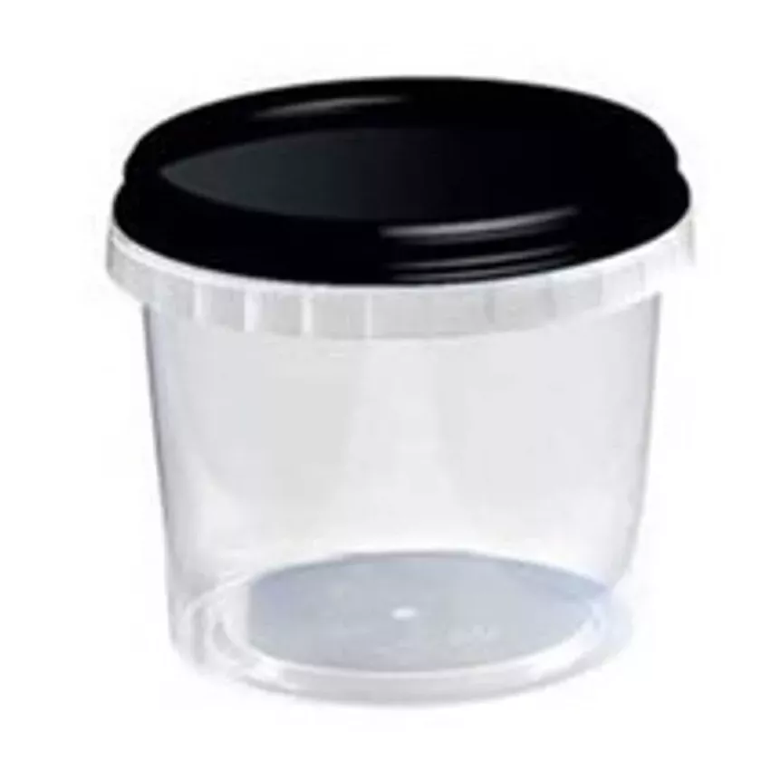 PP ravier et couvercle noir diametre 118x144mm 1025ml cachete