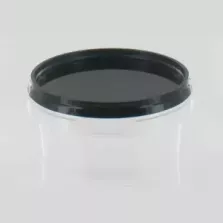 PP cup et couvercle diametre 95x45mm 180ml D cachete transparent-noir
