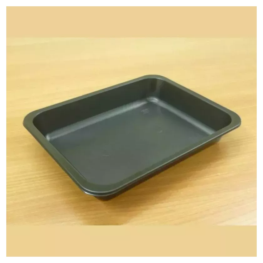 PP tray 227x178x40mm noir 1COMP - cote lisse - E