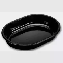 PP ravier 1 compartiment ovale noir 238x176x40mm