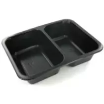 PP tray 227x178x50mm noir 2COMP-645-540ml-Duni 160064