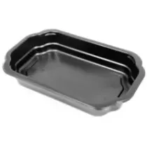 PP tray 250x159x43mm noir 1 compartiment take away Duni