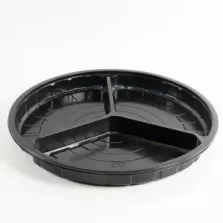 PP ravier a sceller noir 3 compartiments diametre 310xh30mm carbon-free