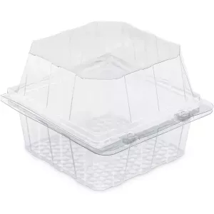 Blister patisserie PET rectangulaire couvercle a charniere 130x120x90mm
