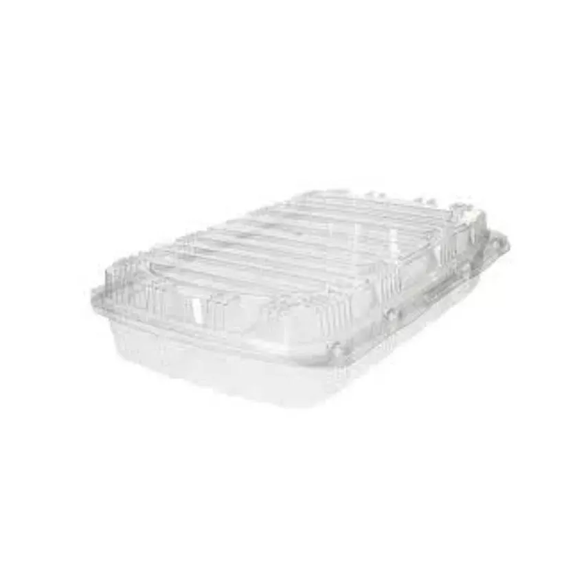 Blister patisserie PET rectangulaire couvercle a charniere 280x180x55mm