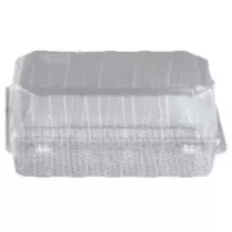 Blister patisserie PET rectangulaire couvercle a charniere 216x125x50mm