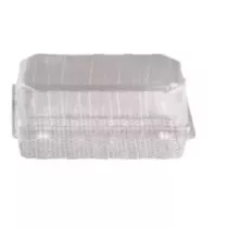 Blister patisserie PET rectangulaire couvercle a charniere 216x125x100mm