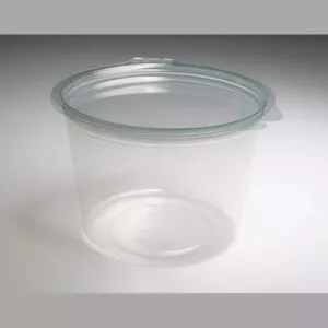 RPET ravier rond 500ml couvercle a charniere diametre 120x80mm Olipack