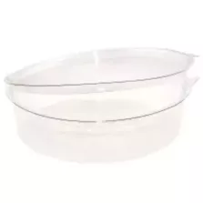RPET ravier rond 1L couvercle a charniere diametre 190x55mm Olipack