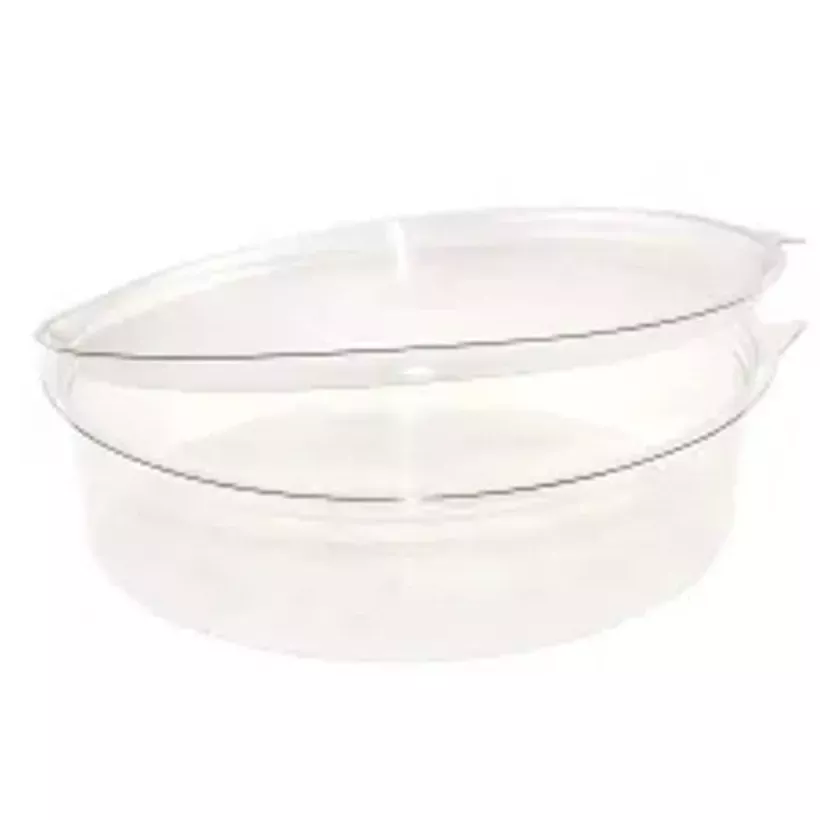 RPET ravier rond 1L couvercle a charniere diametre 190x55mm Olipack