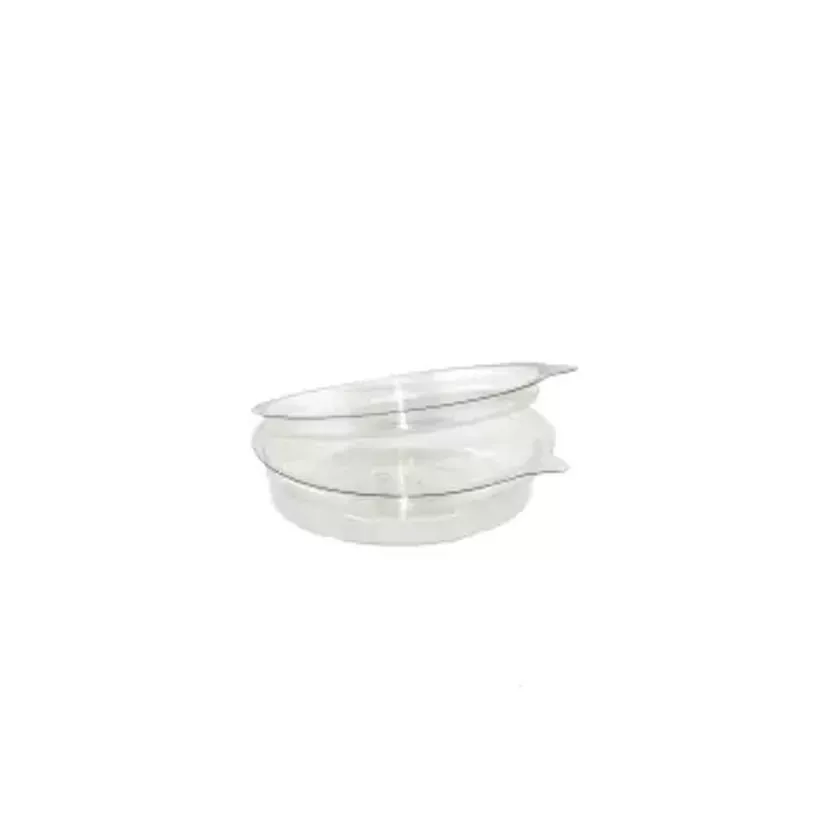 RPET ravier rond 130ml couvercle a charniere diametre 120x28mm Olipack