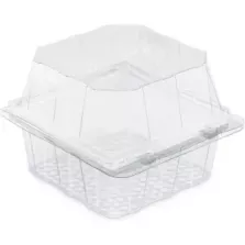 Blister patisserie PET rectangulaire couvercle a charniere 130x120x50mm