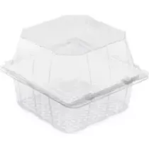 Blister patisserie PET rectangulaire couvercle a charniere 130x120x50mm