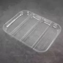 Support 1/2 GN 4-lignes H30 cristal 280x214x30mm PET perfore