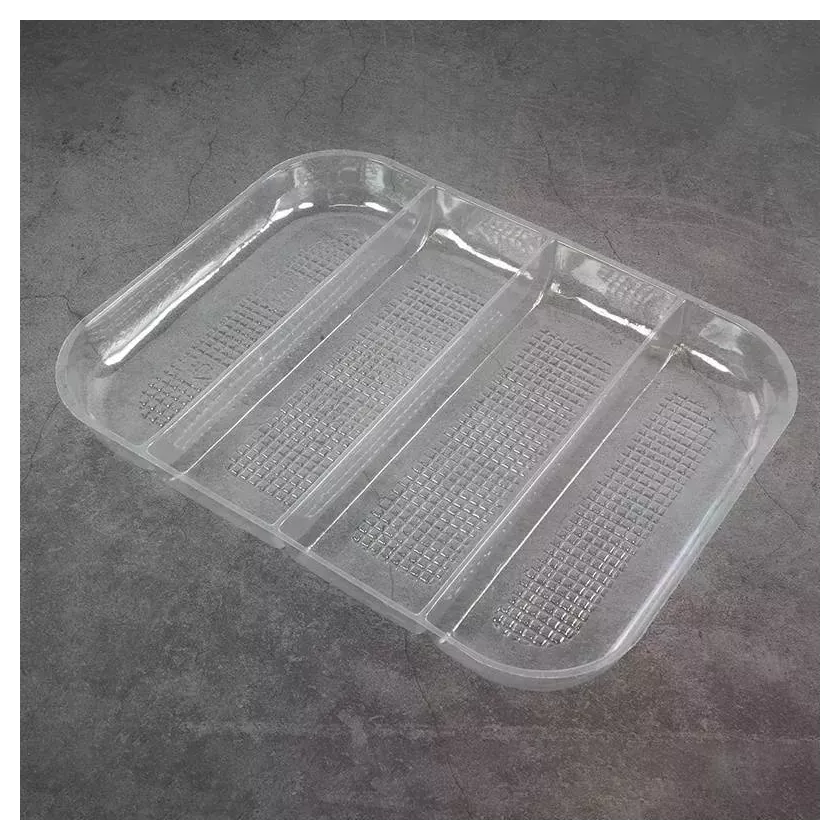 Support 1/2 GN 4-lignes H30 cristal 280x214x30mm PET perfore