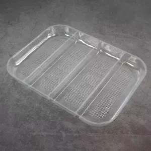 Support 1/2 GN 4-lignes H30 cristal 280x214x30mm PET perfore