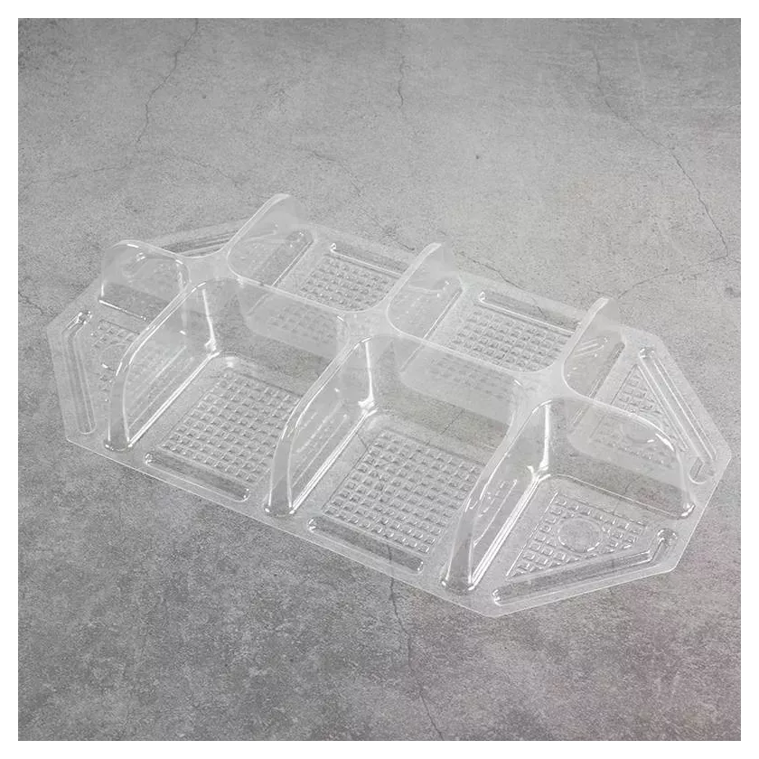 Support 1/4 GN 8-compartiments H33 cristal 232x132x33mm PET