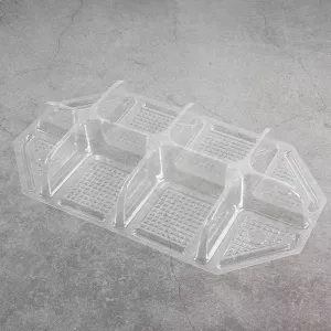 Support 1/4 GN 8-compartiments H33 cristal 232x132x33mm PET